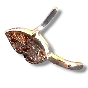 ⭐ NWT RARE Boho Gold Leaf 20g CZ Gem Nose Ring